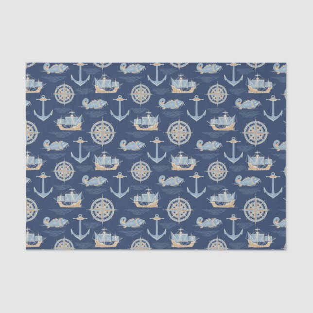 Nautical Blue Tissue Paper (Front)