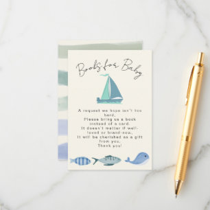 Nautical Blue Vooks For Baby Simple Boy´s Shower Enclosure Card