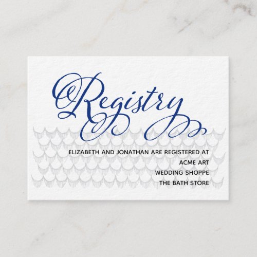 Nautical Blue Wedding Registry Card