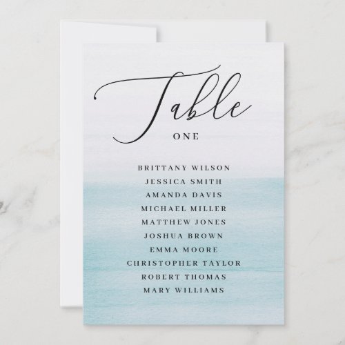 Nautical Blue Wedding Seating Chart. Elegant Ocean
