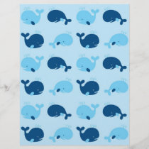 Nautical Blue Whale Baby Scrapbook Paper