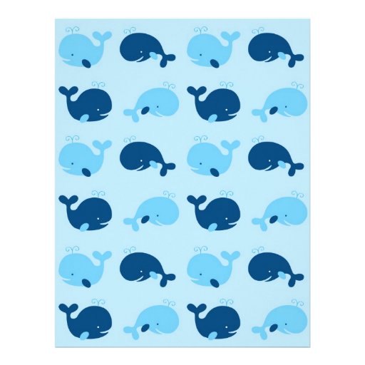 Nautical Blue Whale Baby Scrapbook Paper Letterhead | Zazzle
