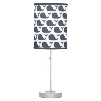 Nautical Blue Whales Table Lamp by coastal_life at Zazzle