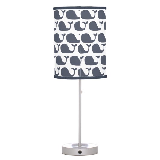 Nautical Blue Whales Table Lamp (Back)