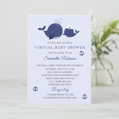 Nautical Blue Whales Virtual Baby Shower Invitation (Standing Front)