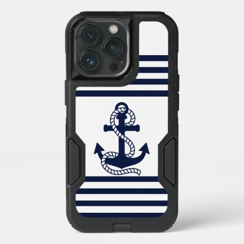 Nautical Blue White Anchor OtterBox iPhone 6 Case