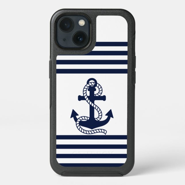 Nautical Blue White Anchor OtterBox iPhone SE/5/5s (Back)