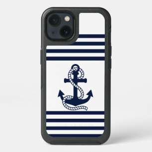 Nautical Blue White Anchor OtterBox iPhone SE/5/5s 13 Case