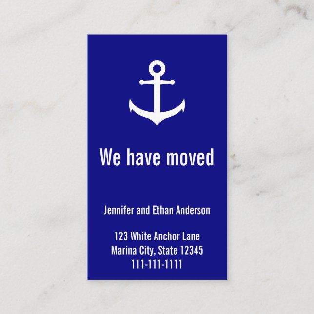 Nautical Blue & White Moving Announcement (Front)