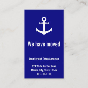 Nautical Blue & White Moving Announcement