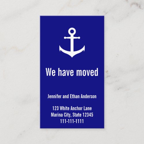 Nautical Blue  White Moving Announcement