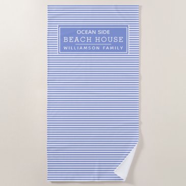 Nautical Blue & White Striped Beach House 