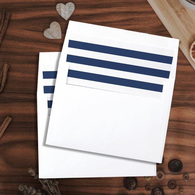 Nautical Blue & White Striped Envelope Liner (Nautical Blue & White Striped Envelope Liner
)