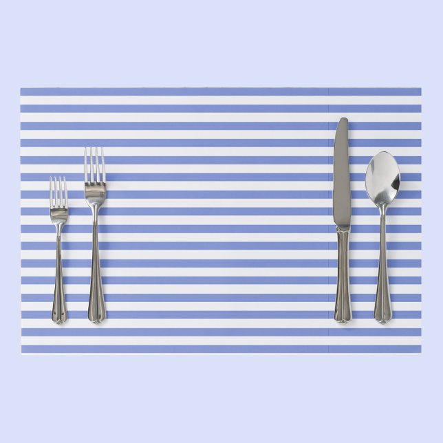 Nautical Blue & White Striped Paper Placemat (Creator Uploaded)