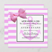 Nautical Blush Pink Anchor It's a Girl Baby Shower Invitation (Front/Back)