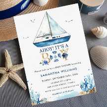 Nautical Boat Ahoy It's a Boy Baby Shower