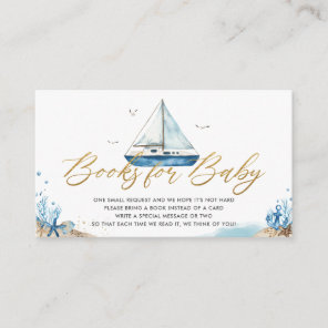 Nautical Boat Ahoy It's a Boy Books for Baby  Enclosure Card