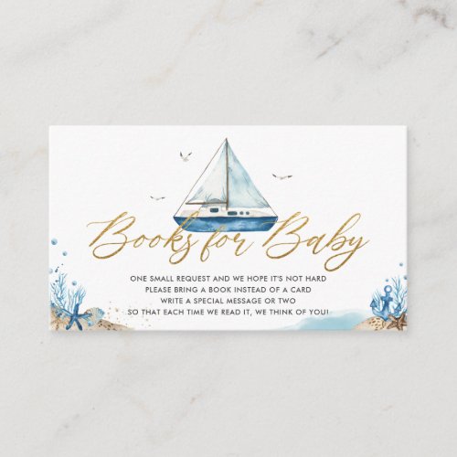 Nautical Boat Ahoy Its a Boy Books for Baby  Enclosure Card