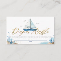 Nautical Boat Ahoy It's a Boy Diaper Raffle Enclos