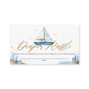 Nautical Boat Ahoy It's a Boy Diaper Raffle Enclos Enclosure Card
