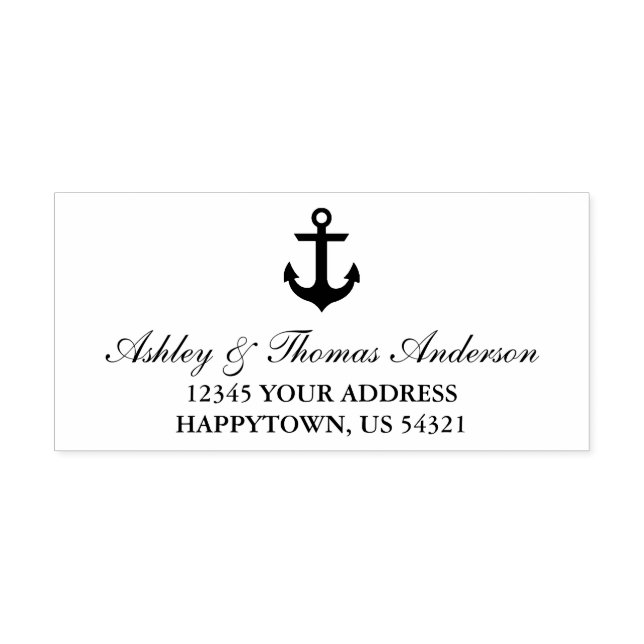 Nautical Boat Anchor Address Self-inking Stamp (Design)