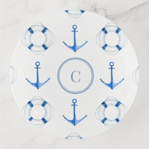Nautical Boat Anchor and Life Buoy Trinket Tray