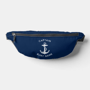 Nautical Boat Anchor and Name Captain Custom Fanny Pack