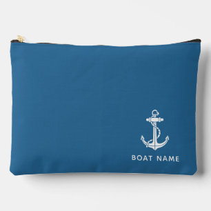 Nautical Boat Anchor and Name Custom Accessory Pouch