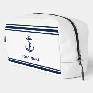 Nautical Boat Anchor and Name Custom Dopp Kit