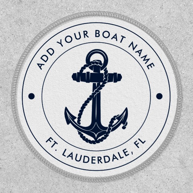 Nautical Boat Anchor and Name Custom Patch (Front)