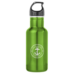 Nautical Boat Anchor and Name Custom Stainless Steel Water Bottle