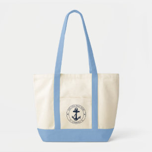 Nautical Boat Anchor and Name Custom Tote Bag