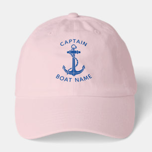Nautical Boat Anchor and Name Ship Captain Hat