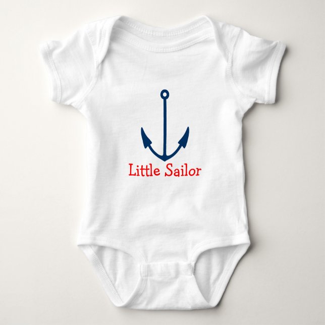 Nautical boat anchor baby creeper | Little sailor (Front)