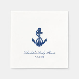 Nautical Boat Anchor Baby Shower Paper Napkins