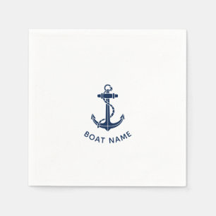 Nautical Boat Anchor Beach Trip Custom Paper Napkins