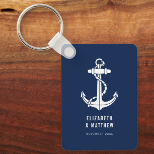 Nautical Boat Anchor Beach Wedding Custom Keychain