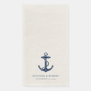 Nautical Boat Anchor Beach Wedding Party Paper Guest Towels