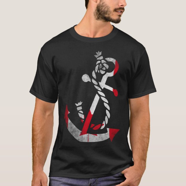Nautical boat anchor Canada Canadian Flag ocean Fi T-Shirt (Front)