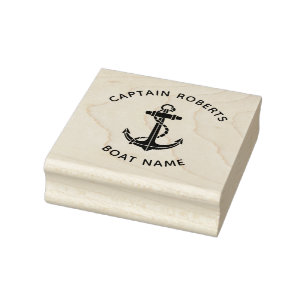 Nautical Boat Anchor Captain Custom Rubber Stamp