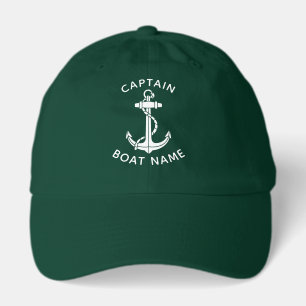 Nautical Boat Anchor Captain Name Custom Hat