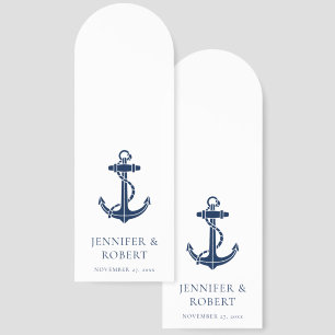 Nautical Boat Anchor Coastal Wedding Custom Bookmarks