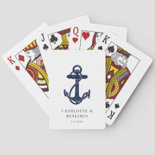 Nautical Boat Anchor Coastal Wedding Swag Poker Cards