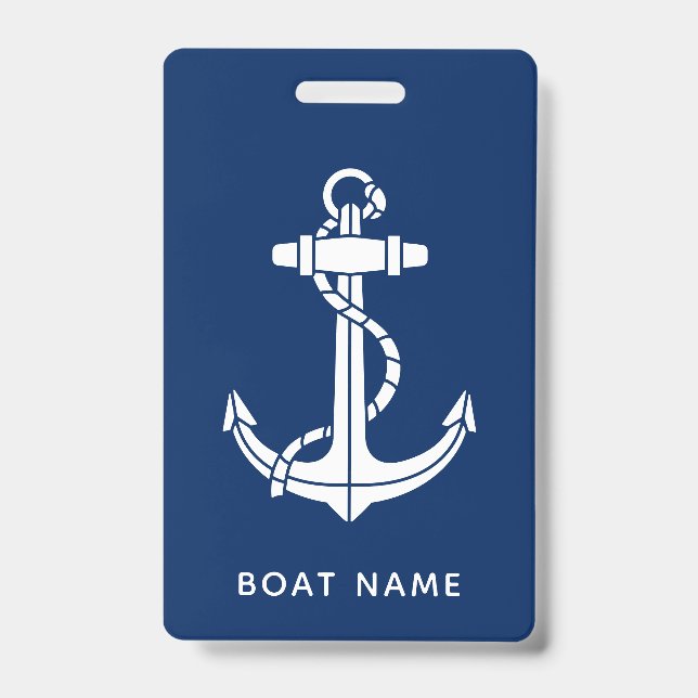 Nautical Boat Anchor Custom Badge (Front)