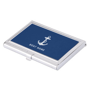 Nautical Boat Anchor Custom Cruise Business Card Case