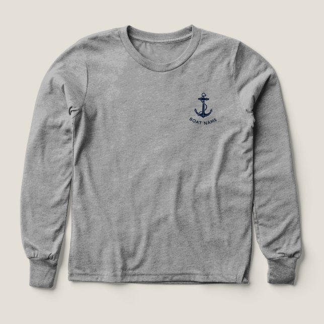 Nautical Boat Anchor Custom Name Tri-Blend Shirts (Design Front)