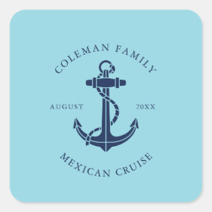 Nautical Boat Anchor Custom Square Sticker