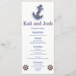 Nautical Boat Anchor Fabulous Sailing Wedding Menu