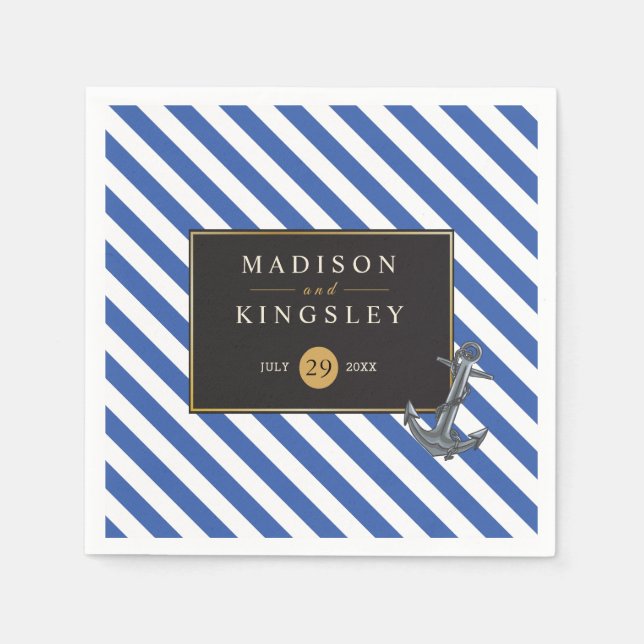 Nautical Boat Anchor Fabulous Sailing Wedding Napkins (Front)