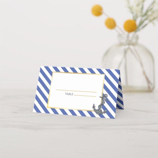 Nautical Boat Anchor Fabulous Sailing Wedding Place Card (Front)